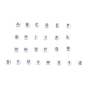 Buchstaben-Perlen-Box Würfel 6mm, AZ. 3mm Lochbohrung, ca. 930Stk./Box