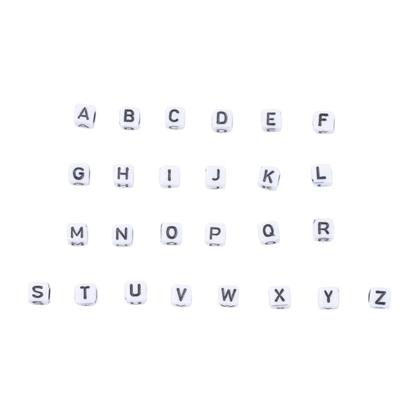 Buchstaben-Perlen-Box Würfel 6mm, AZ. 3mm Lochbohrung, ca. 930Stk./Box