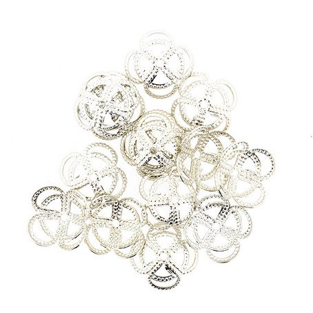 Perlkappen 10mm, platin, 4-blütig, 10 Stück/Btl.