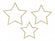 Holzstern 3-teilig beglittert gold, Set, 26cm/30cm/35cm