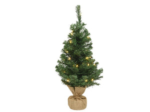 Mini Tannenbaum 45cm mit Beleuchtung 10 Birnen warmes weiß