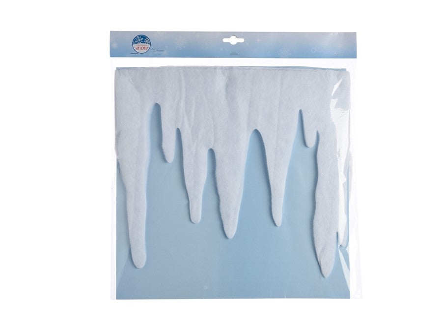 Eiszapfenrand Girlande aus Watte weiss 200cm