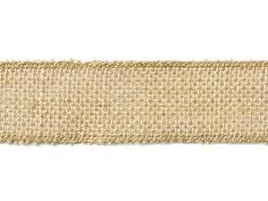 Juteband natur genähter Rand 50mm 5m/Rolle