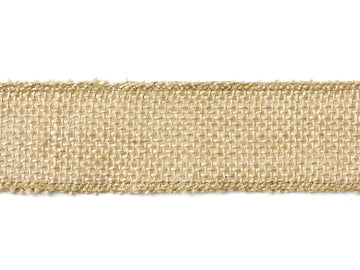 Juteband genähter Rand 50mm , 5m/Rolle natur