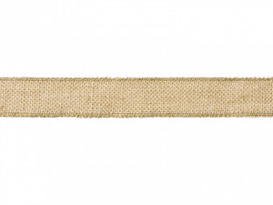Juteband natur genähter Rand 50mm 5m/Rolle