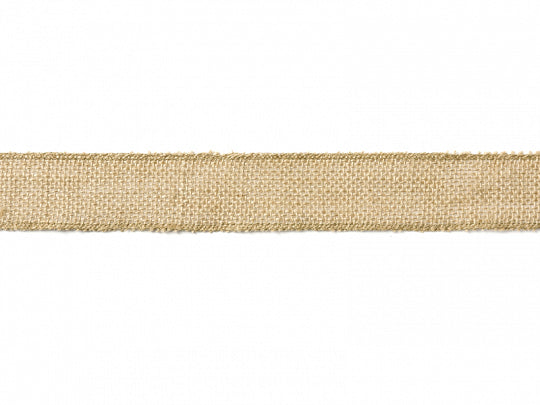 Juteband natur genähter Rand 50mm 5m/Rolle