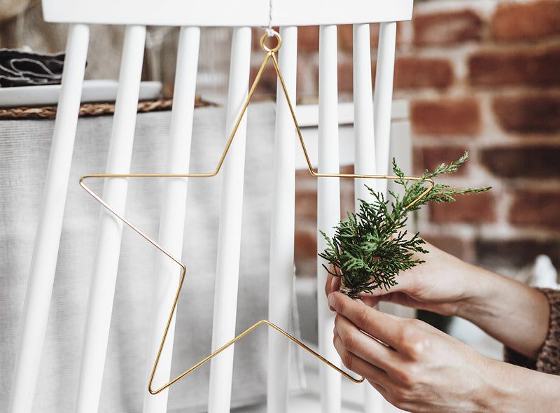 Drahtstern-Set gold glänzend 20cm / 28cm