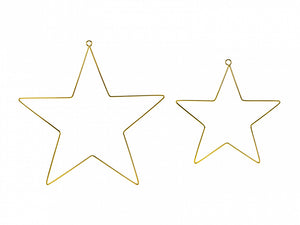 Drahtstern-Set gold glänzend 20cm / 28cm