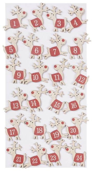 Adventskalender Zahlensatz Rentier rot