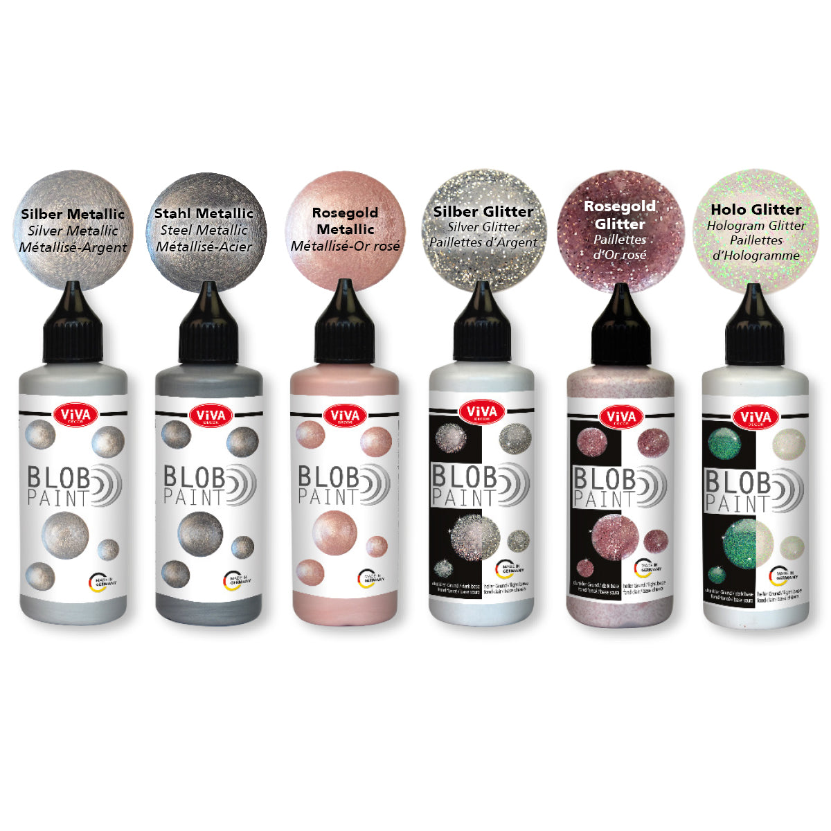 Blob Paint Set Silver Moon, 6 x 90 ml