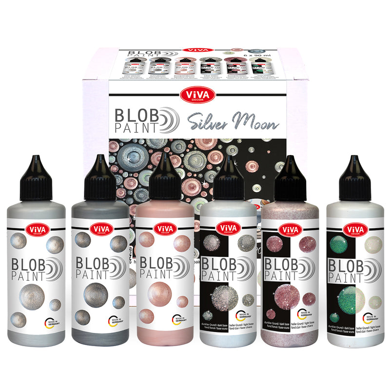 Blob Paint Set Silver Moon, 6 x 90 ml