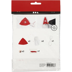 Mini Bastelpackung Weihnachtswichtel, zum Aufhängen, 11cm, 2 Stk./Set