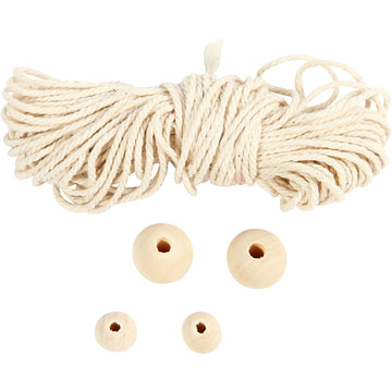 Mini Bastelpackung Schneeflocke Makramee, 10cm, 2 Stk./Set