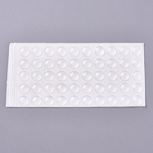Silikonpads Gummipuffer halbrund transparent 8mm selbsklebend 8x2mm 50 Stk./Pkg.
