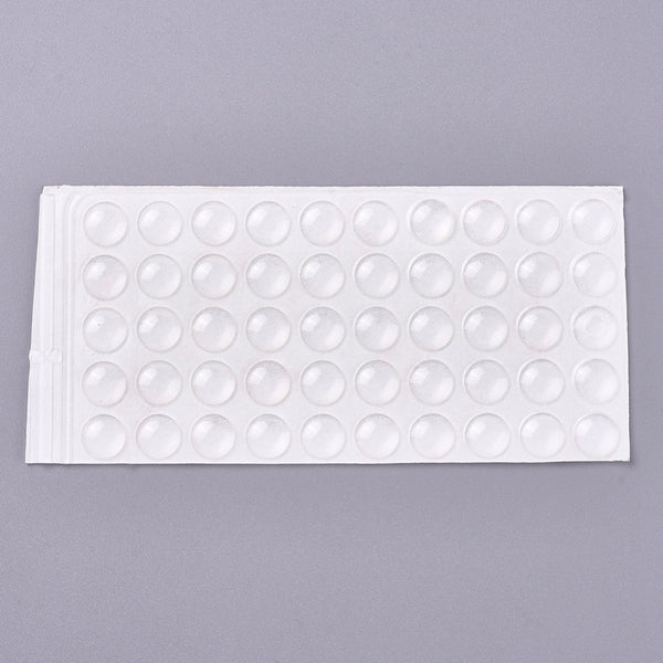 Silikonpads Gummipuffer halbrund transparent 8mm selbsklebend 8x2mm 50 Stk./Pkg.