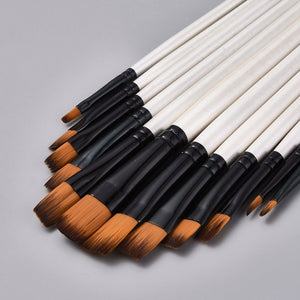 Künstler-Pinsel Set Synthetik Flachpinsel Gr.1-12 12 Stück
