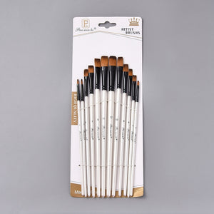 Künstler-Pinsel Set Synthetik Flachpinsel Gr.1-12 12 Stück
