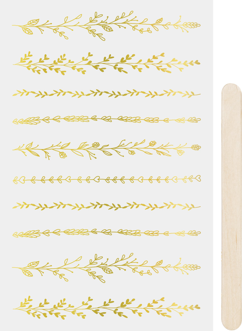 Rubbelsticker Bordüren hochglänzend Gold 1 Motivbogen