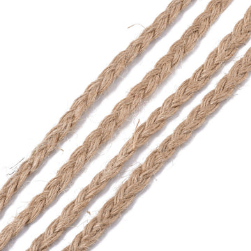 Hanfschnur geflochten 6-8mm breit, Juteschnur Burlap, pro Laufmeter