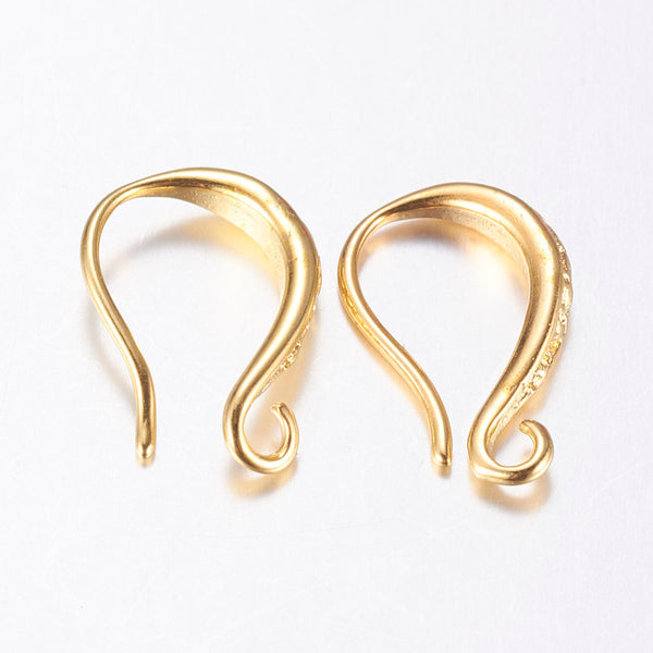Ohrhaken vergoldet 20 Gauge 15x9x2mm Pin 8mm 2 Stk/Pkg