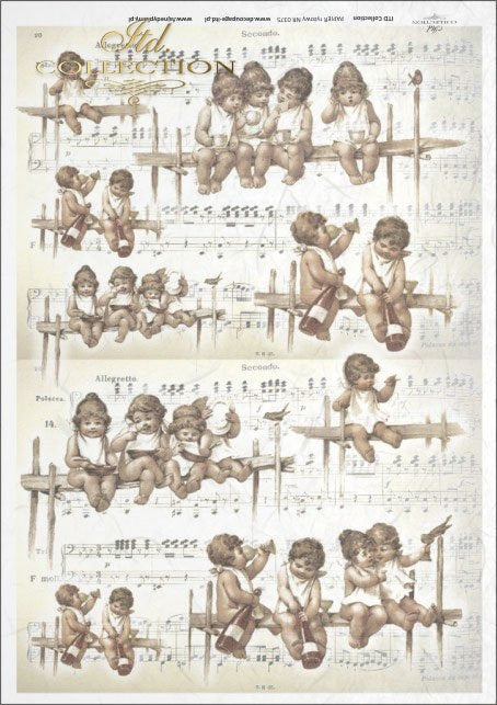 Reispapier A4 Engel feiern , Decoupagepapier Reispapier 25-30g/m2 pro Stück