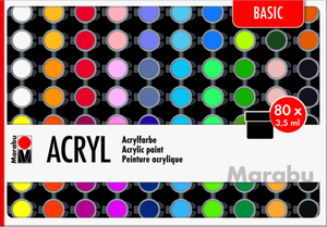 Mega Acrylfarben Set 80 x 3,5 ml Acryl