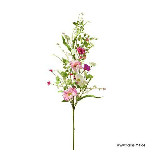 zarter Blütenzweig 75cm, creme-rosa-rosa