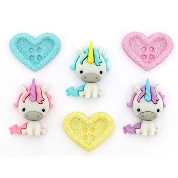 Dress It Up Knöpfe Unicorn Love 6 Stück