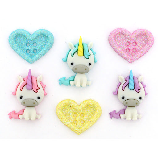 Dress It Up Knöpfe Unicorn Love 6 Stück