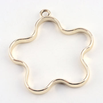 Anhänger Open Bezel Blume gold 4cm 4 Stück