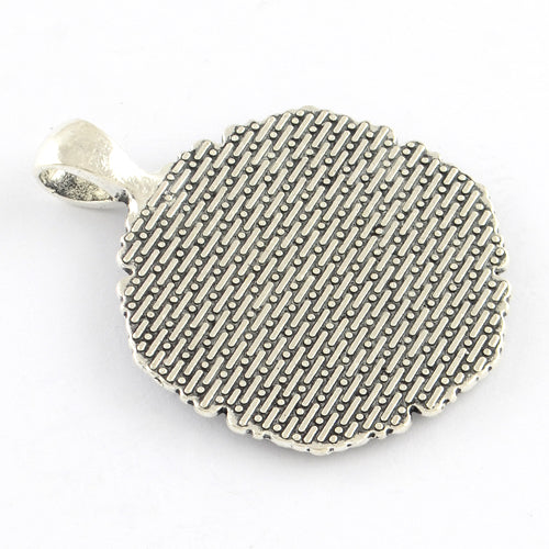 Anhänger Schmuckkessel rund mit Schnörkelrand 43x43x3mm Innen: 25mm 2 Stück