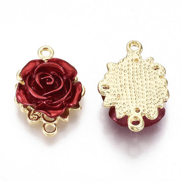 Verbinder Schmuck-Zwischenteil Rose gold/rot 22,5x16x8 mm Bohrung:1,6 mm 1 Stück
