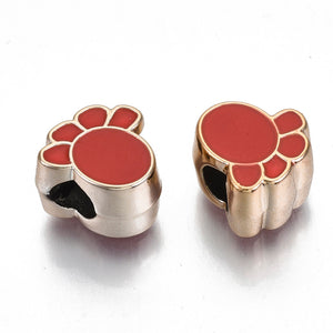 Acrylperlen Pfote Großlochperle 12x12x9mm Bohrung:4,5 mm 1 Stück