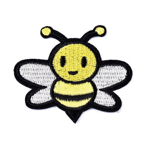 Patch Aufbügelbild Aufbügelflicken Biene Aufbügelapplikation 61x55x1,3mm 1 Stück