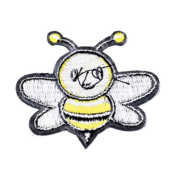 Patch Aufbügelbild Aufbügelflicken Biene Aufbügelapplikation  61x55x1,3mm 1 Stück