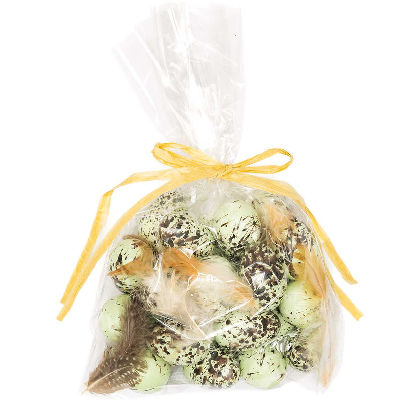 Eier Styroporeier Federn grün-braun 4cm 24 Stück