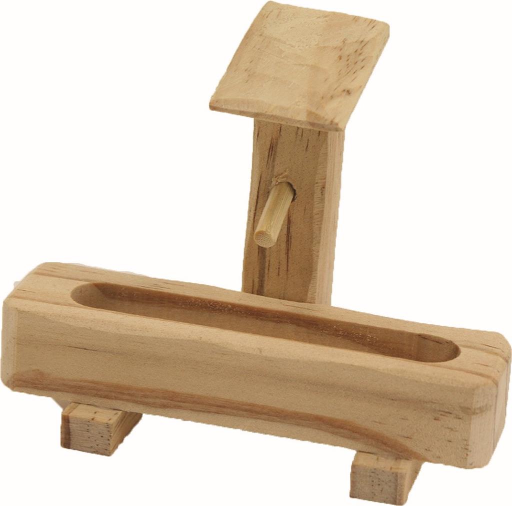 Brunnen mit Wassertrog aus Holz natur 10cm