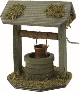 Hofbrunnen mit Dach aus Holz 11cm