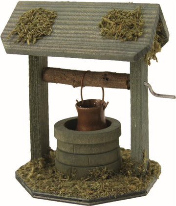 Hofbrunnen mit Dach aus Holz 11cm
