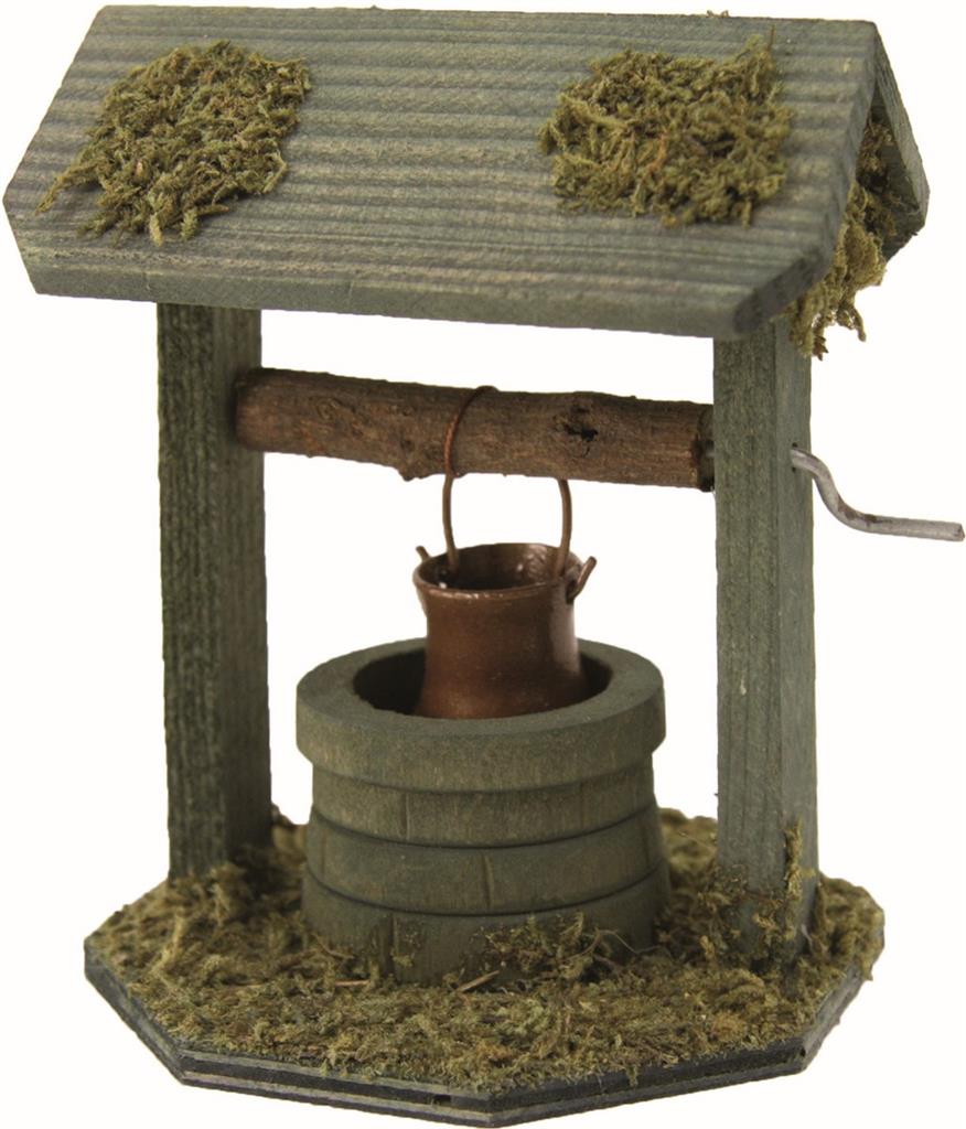 Hofbrunnen mit Dach aus Holz 11cm