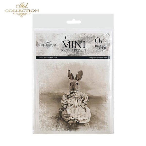 Reispapier Découpage Ostern Hase Vintage Reispapier 6 Blögen á 14,8x14,8cm