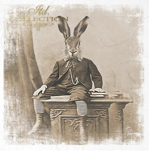 Reispapier Découpage Ostern Hase Vintage Reispapier 6 Blögen á 14,8x14,8cm