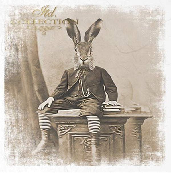 Reispapier Découpage Ostern Hase Vintage Reispapier 6 Blögen á 14,8x14,8cm