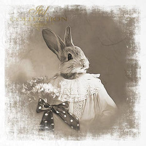 Reispapier Découpage Ostern Hase Vintage Reispapier 6 Blögen á 14,8x14,8cm