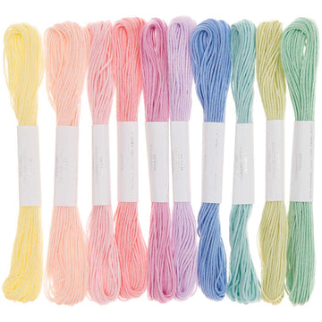Stickgarnset Ice Cream 100% Baumwolle 6-fädig 10 versch. Farben 8m/Farbe