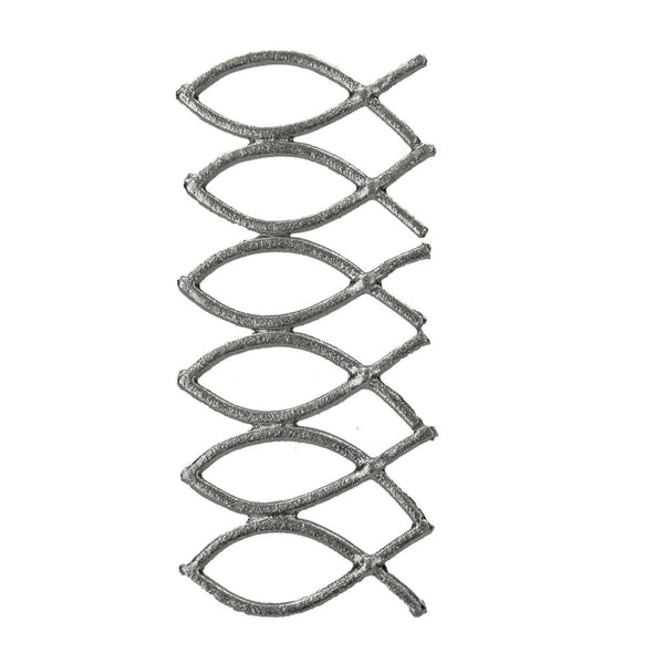 Wachsdekor Christliche Fische 40x15mm 6 Stk silber