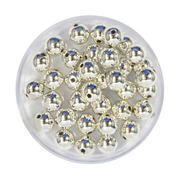 Acryl-Rundperlen silbern rund 8mm 26 Stück