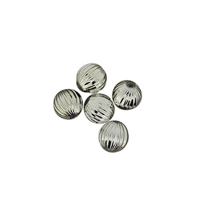 Acrylperle Kugel silber gerillt 8mm 30 Stk./Dose