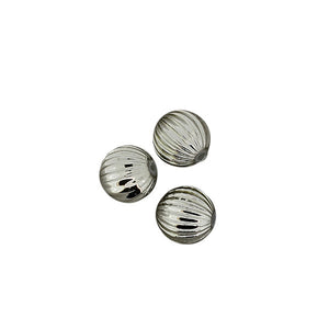 Wachsperle Kugel gerillt silber 10mm 12 Stk./Dose