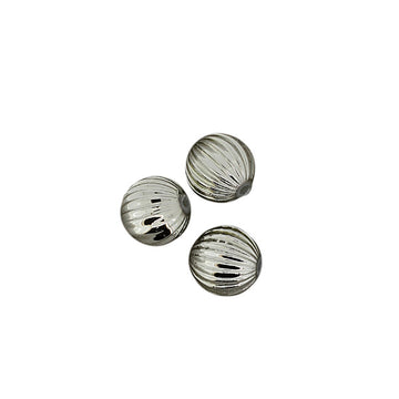 Wachsperle Kugel gerillt silber 10mm 12 Stk./Dose